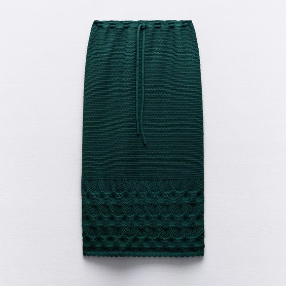 Zara Dresses & Skirts - Zara Green pointelle/Knit Skirt never worn! Top available in separate listing